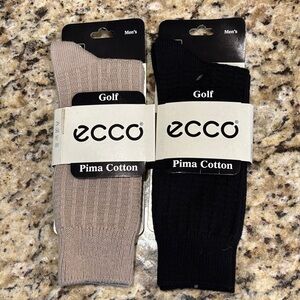 Ecco Men's Casual crew Socks - Black and Tan